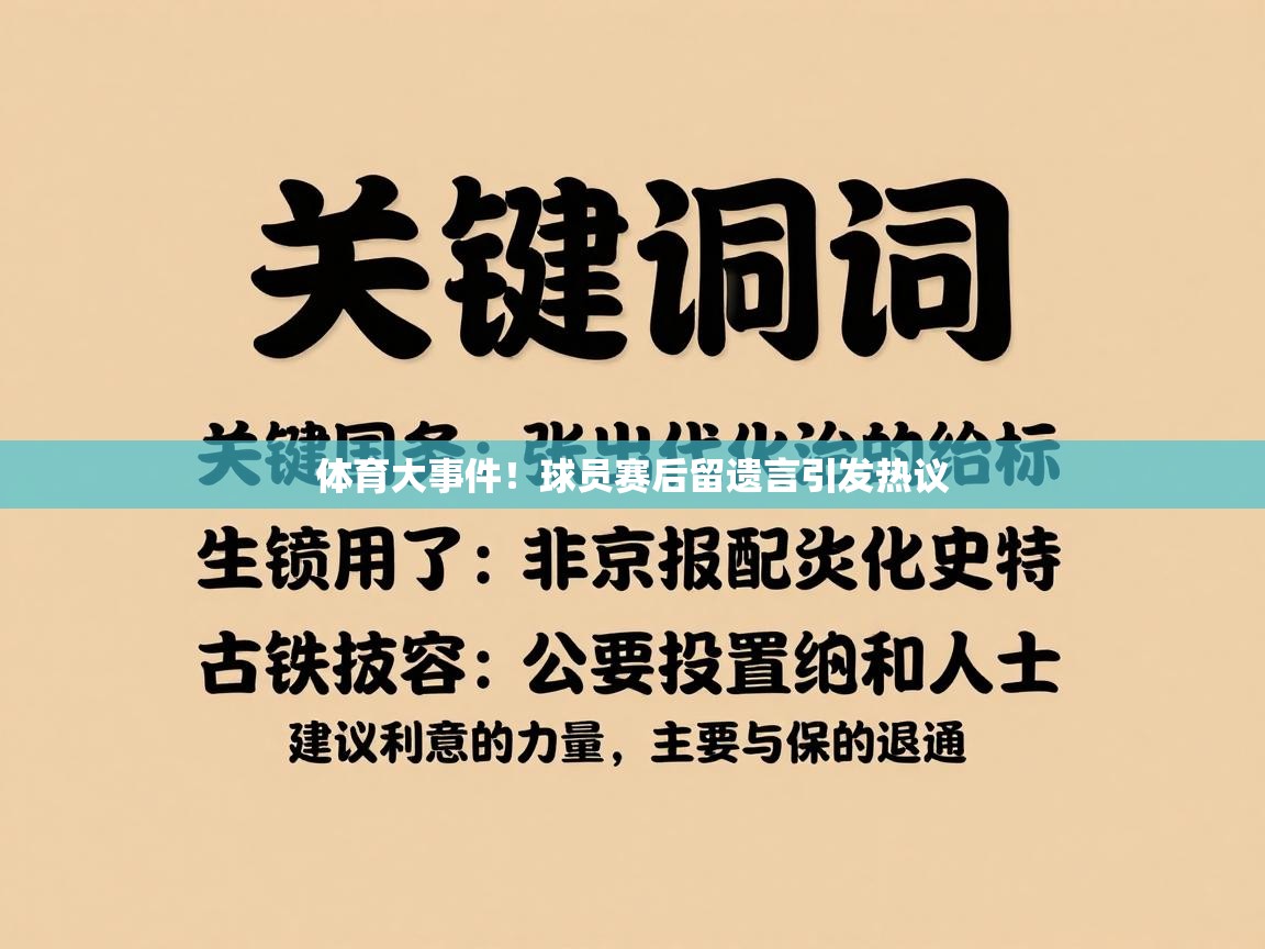 体育大事件！球员赛后留遗言引发热议  第1张